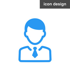 User vector icon of man in business suit