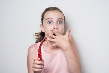 girl with red peppers