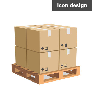 Vector icon cargo boxes pallet
