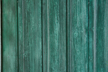 Empty green wooden table background.