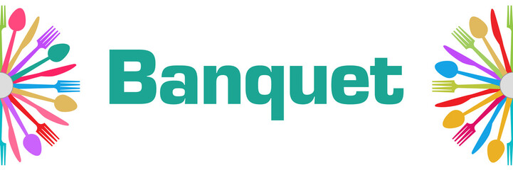 Banquet Colorful Spoon Fork Knife Circular Horizontal 