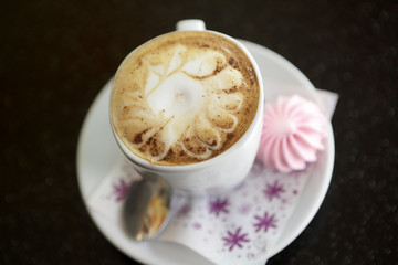 Mug capuccino with meringue