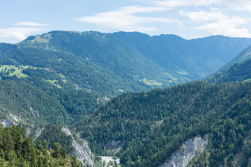 Naklejka na ściany i meble beautiful mountain view in flims switzerland