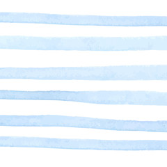 Pastel blue watercolor stripes on white background. Abstract texture.