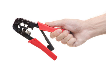 Crimping tool in the hand
