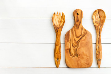 Kitchen Utensils from Olive Wood, such as Chopping Board and Sal