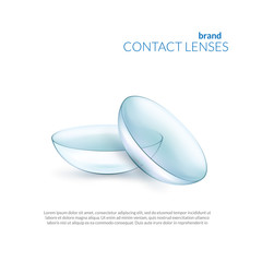 Simple illustration of contact lenses. Banner template - 167282599