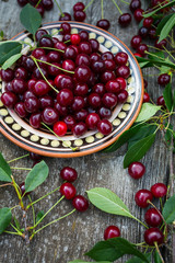 cherry on wooden surface