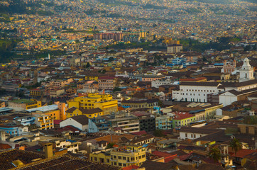 View of the historic center of Quito, Ecuador