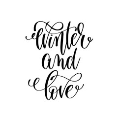 winter and love hand lettering positive quote to christmas holid