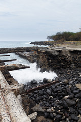 Fototapeta na wymiar Pier ruins of old sugarmill on the Big Island of Hawaii
