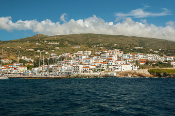 Sea Marina at Andros island, Aegean, Greece.