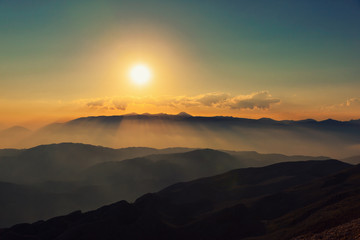 Sunrise in the mountain.