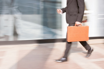 Businessman with a suitcase walking , INDIA , DELHI