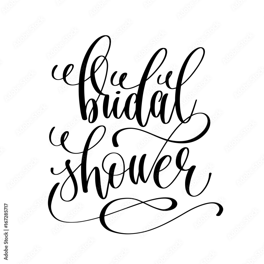 Wall mural bridal shower black and white hand lettering script