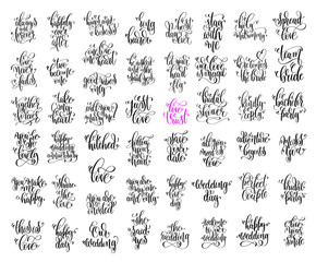 set of 50 hand lettering wedding invitation and romantic valenti