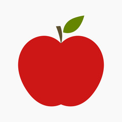 Red apple with leaf