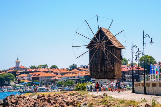 Panorama of Nesebar Windmill