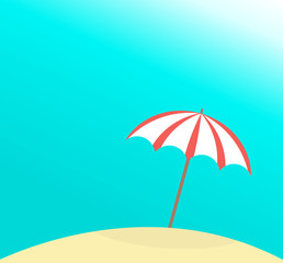 Fototapeta na wymiar Sun umbrella on sandy beach