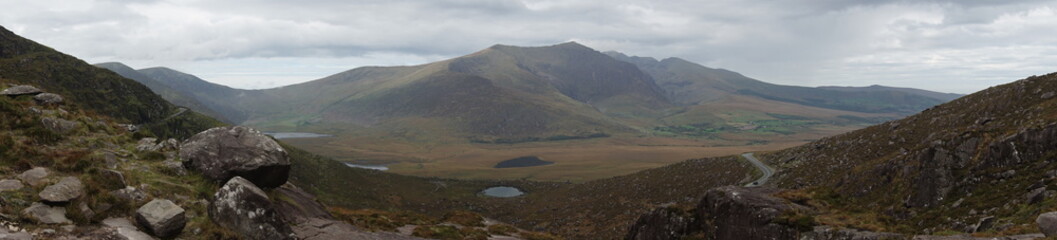 Panoramic mountain landscape, Wild Atlantic Way, Ireland