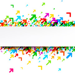 White background with colorful arrows.