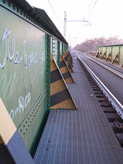 Crossing a railway bridge - Sunrise in the ditch Burlamacca