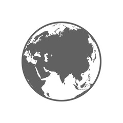 White and gray flat globe symbol vector illustration