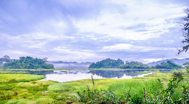 View on crocodile lake in Cat Tien National Park in Vietnam