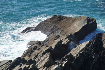 Waves splashing on cliffs, Ireland