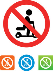 No Scooters Icon - Illustration