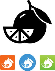 Orange With Slice Icon - Illustration