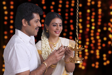 Couple celebrating Diwali