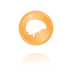 Gehirn Bronze Münze mit Reflektion