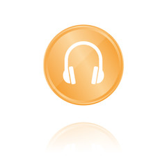 Gehörschutz Bronze Münze mit Reflektion