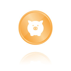 Sprachbüchse Bronze Münze mit Reflektion