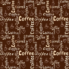 Seamless brown coffee pattern