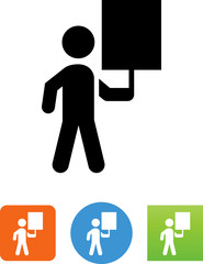 Person Carrying A Sign Icon - Illustration