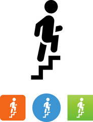 Person Climbing Stairs Icon - Illustration