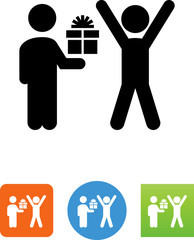 Person Getting A Gift Icon - Illustration