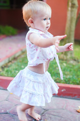 Adorable little girl on tropical vacation