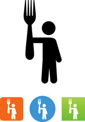 Person Holding Up A Fork Icon