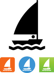 Person In A Sailboat Icon - Illustration