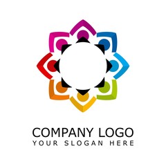 Owl Flower Colorful Logo