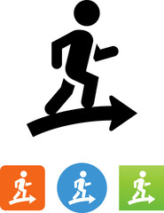 Person Walking On Arrow Icon - Illustration