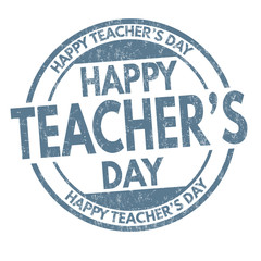 Happy teacher's day sign or stamp