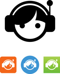 Person Wearing Headphones Icon - Illustration