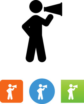 Person With A Megaphone Icon - Illustration