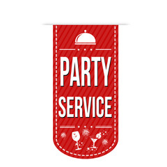 Party service banner design on white background, vector illustration