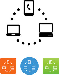 Personal Computing Network Icon - Illustration