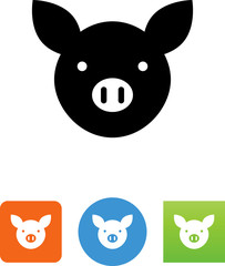 Pig Head Icon - Illustration